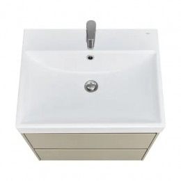 Ona Тумба под раковину 600, бежево-серый матовый 2 ящика (подходит раковина ZRU9307561, 732799E000, 73279A8000)