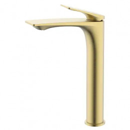 Lursy Cмеситель высокий для раковины, золото матовое