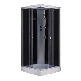 Душевая кабина CS-6411G, 100*100*215 низкая, серая, квадратная, стекло 4мм, поддон 13 см (4 места)
