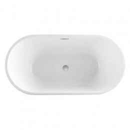 RICH Ванна акриловая отдельностоящая  в комплекте с сифоном и металлической рамой 1600x750x580 мм