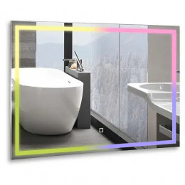 AZARIO зеркало Livia-RGB 800х600 (сенсорный выключатель, мульти-цвет)