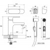 Смеситель для умывальника с гигиеническим душем CR 112.00