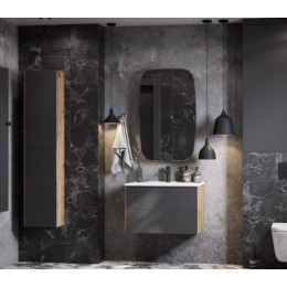 Сохо 60 Тумба Дуб Веллингтон/Графит софт (БЕЗ УМЫВАЛЬНИКА "Элина-60")