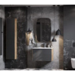 Сохо 60 Тумба Дуб Веллингтон/Графит софт (БЕЗ УМЫВАЛЬНИКА "Элина-60")