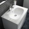 T351001 TESI Vanity Умывальник 60 см для монтажа соло с дизайн-сифоном или с подстольем TESI 60 см, с отверстием под смеситель, с отверстием перелива.