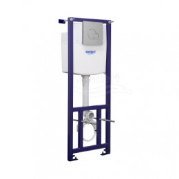 Пэк Альфа комфорт (подвес. унитаз с сиденьем полипр. SC, инсталляция, панель хром. глянец)