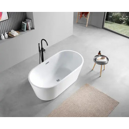 RICH Ванна акриловая отдельностоящая  в комплекте с сифоном и металлической рамой 1600x750x580 мм