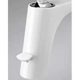 KLUDI BALANCE Однорычажный смеситель на умывальник, с донным клапаном, белый/хром DN 10, арт. 520239175