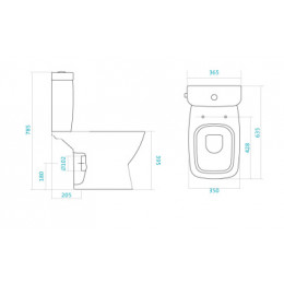 Унитаз-компакт "Нео"(станд, 2-реж., дюро, softclose, clip up)