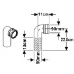 366.061.16.1 Соединительное колено Geberit PE 90° для подвесного унитаза