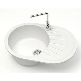 AZARIO кухонная мойка Flora (730x450x210) Белая (сифон + герметик)