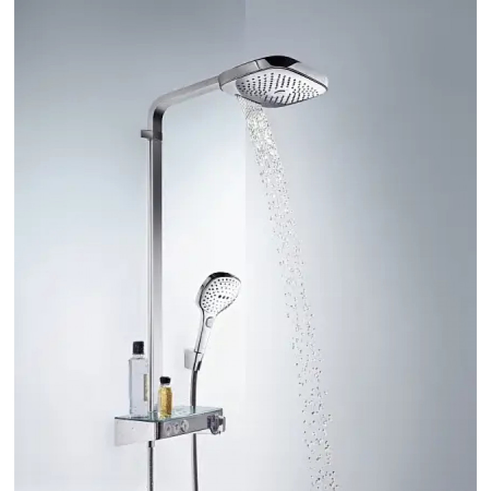 27127400 Raindance Select E 300 3jet Showerpipe, ½’, белый/хром