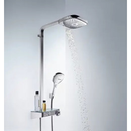 27127400 Raindance Select E 300 3jet Showerpipe, ½’, белый/хром