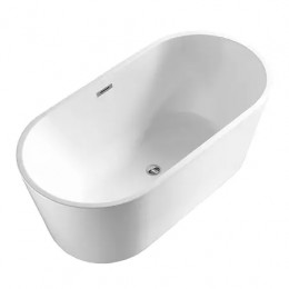 RICH Ванна акриловая отдельностоящая  в комплекте с сифоном и металлической рамой 1600x750x580 мм
