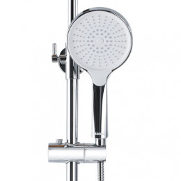 Душевая колонна с трехрежимной лейкой, со смесителем для ванны, с поворотным изливом, круглая, хром, Azario AZ-20R ARIZONA ROUND