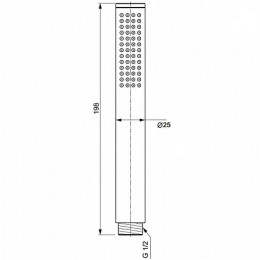BC774A5 IDEALRAIN Металлический ручной душ типа Stick, цельный металлический корпус, цилиндрический дизайн, с логотипом Ideal Standard. Цветное покрыт