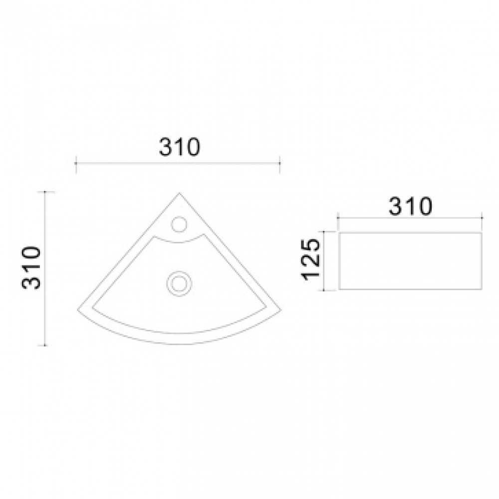 AZ-4299  Раковина подвесная 31*31*12.5