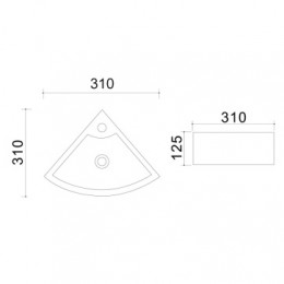 AZ-4299  Раковина подвесная 31*31*12.5