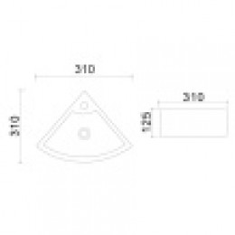 AZ-4299  Раковина подвесная 31*31*12.5