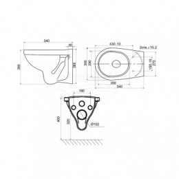 Пэк Альфа комфорт (подвес. унитаз с сиденьем полипр. SC, инсталляция, панель хром. глянец)