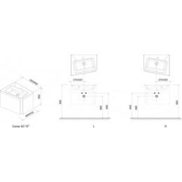 Тумба под умывальник SD 10° 550 R тёмный орех