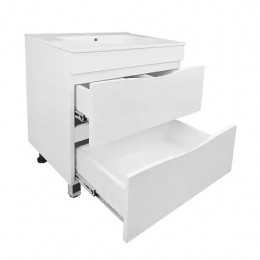 Комплект Тумба Santorini 60 (810*610*470) с раковиной Leon 7506-60 Белый Гляней