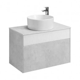 Марбл 80 Тумба-умывальник Слэйт/Белый матовый (Mila,Одри,Лола)