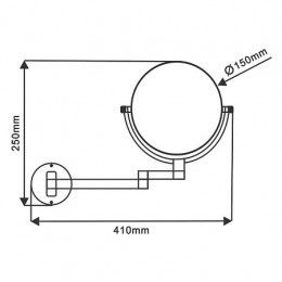 ALTRE Зеркало для ванной Ø150 мм подвесное, хром