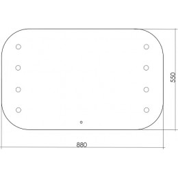 AZARIO зеркало TONY 800*550 (сенсорный выключатель, смена цвета, 8 ламп в комплекте)