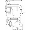 71578670 Vernis Shape Смеситель для раковины, настенный, излив 20,7 см, матовый черный (нужна СЧ 13622180)