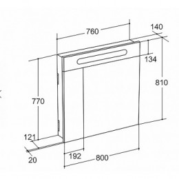 VICTORIA NORD Шкаф зеркальный 800 мм