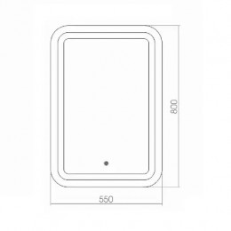AZARIO зеркало Мальта New 550*800 сенсор выкл+подогрев+часы внешней настройки