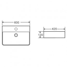 AZ-2173-MB Раковина накладная Размер:600*420*120мм черный матовый