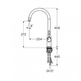 Смеситель Себа для кухни, с подключением фильтра, хром