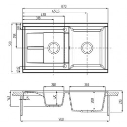 Кухонная Мойка Делия 87 (Латте)NEW