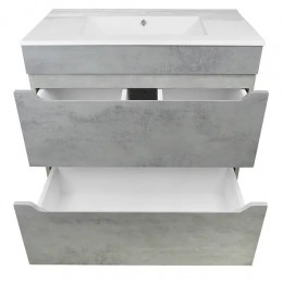 Комплект Тумба Florena 80 (810*810*470) с раковиной Leon 7506-80 Светлый Бетон
