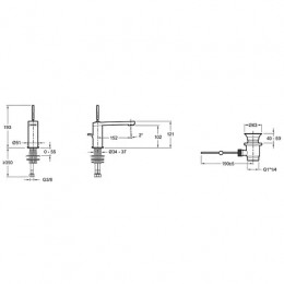 E73158-CP COMPOSED Смеситель для умывальника управление джойстик, с дк, хром