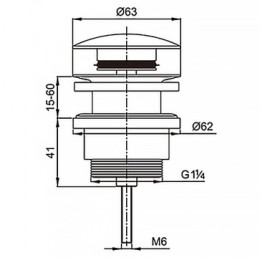 Донный клапан для умывальника G 1 1/4 латунь, БЕЛЫЙ, CLIC-CLAC, блистер. AZARIO, AZ-105-WHI