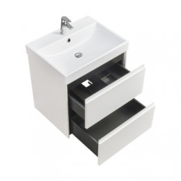 Ona Тумба под раковину 600, белый матовый 2 ящика (подходит раковина ZRU9307561, 732799E000, 73279A8000)