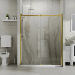 AZ-733-150-BGL-CL Душевое ограждение BERN DRO-150х195-BGL-CL, прозрачное стекло 6 мм, профиль брашированное золото