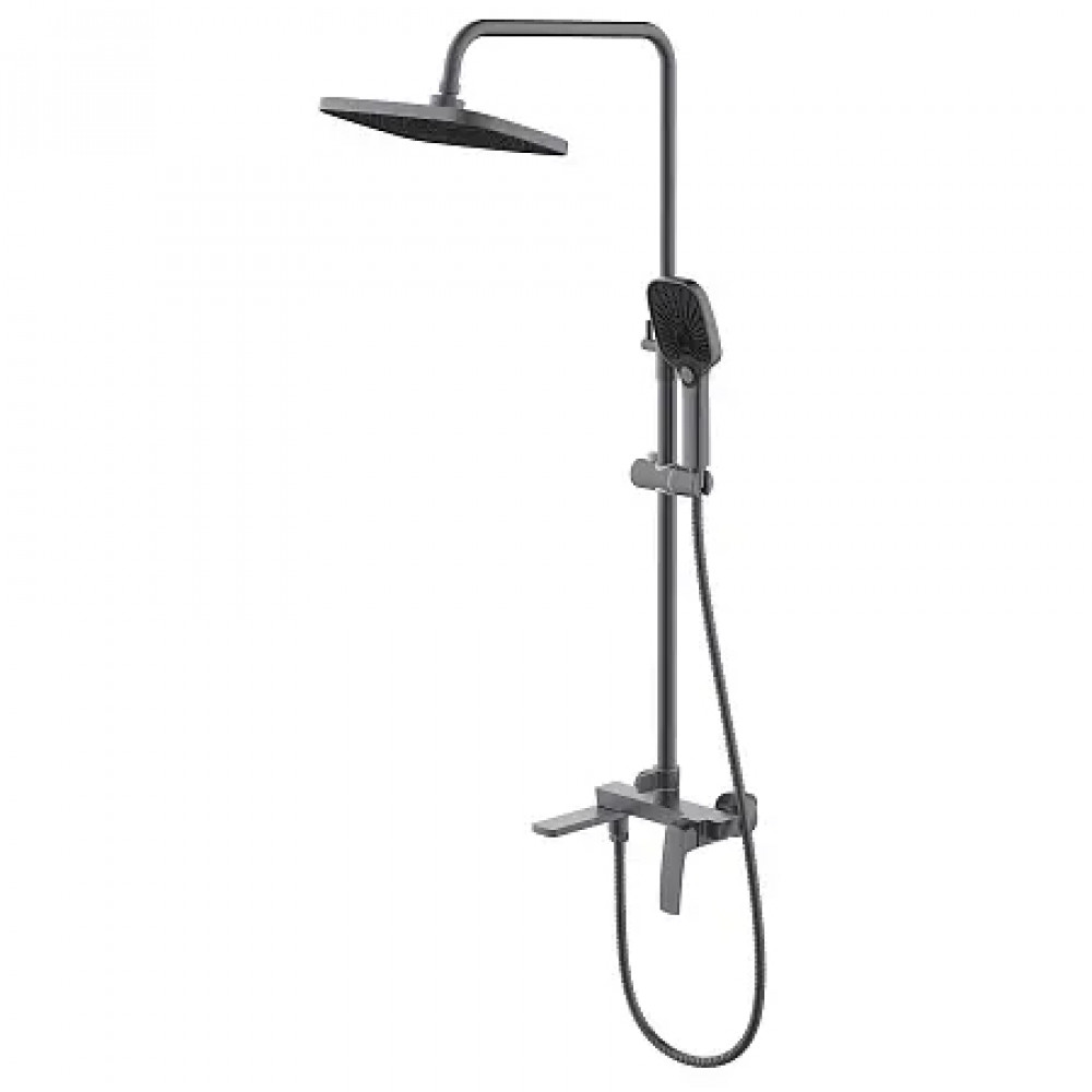 Conda Душевая система с квадратным тропическим душем, серый графит