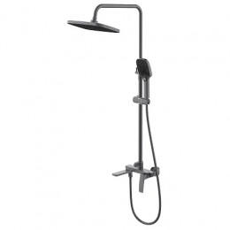 Conda Душевая система с квадратным тропическим душем, серый графит