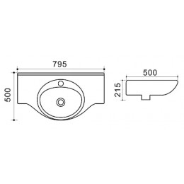 TEO-80 Раковина Azario 795x500x215