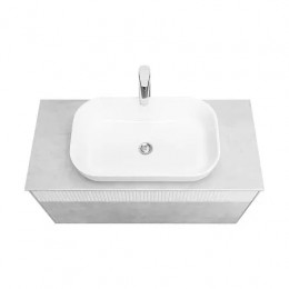 Марбл 100 Тумба-умывальник Слэйт/Белый матовый (Mila, Одри, Лола)