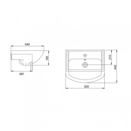 Мебельный Умывальник Акватон 513*447 с переливом бел.