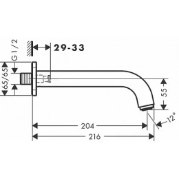 71460000 Vernis Shape Излив на ванну, хром
