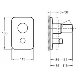 E98719-CP TOOBI Встраиваемый смеситель на 2 выхода, без внутреннего короба арт. 98699D-NF, Хром