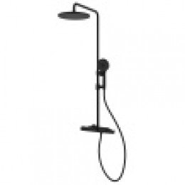 Душевая система с термостатом, черная, PIANO 