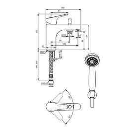 BA402AA NEXT Смеситель для ванны/душа набортный, система монтажа EASY-FIX (облегченный монтаж), аэратор PERLATOR