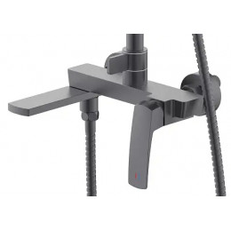 Conda Душевая система с квадратным тропическим душем, серый графит